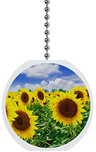 Sunflowers In Field Solid Ceramic Fan Pull