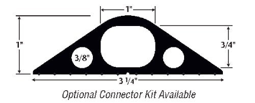 Powerback Rfd4-10 Durable Rubber Large Channel Duct Protector, Black, 10 Length