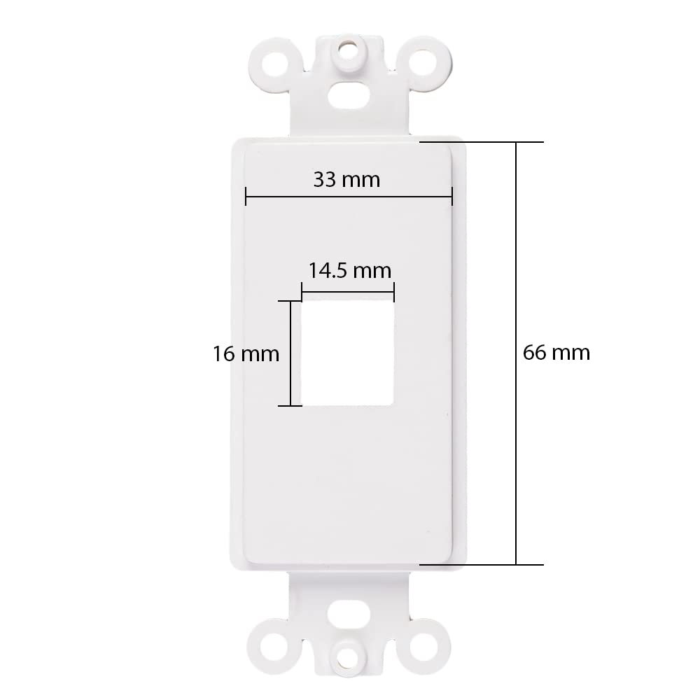 Quickport Decora Keystone Insert, 1 Port, 2 Pack White