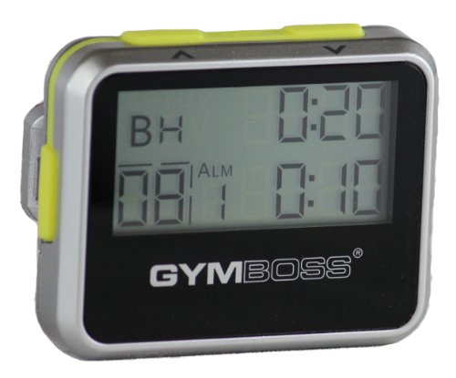 Gymboss Interval Timer And Stopwatch   Silver/Yellow Metallic Gloss