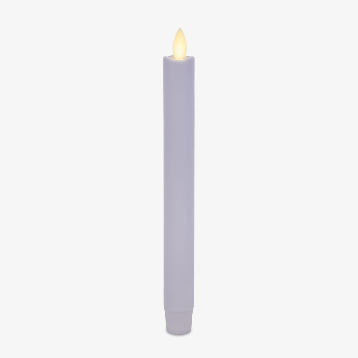 Luminara Flameless Candle Taper (1'' X 9.5'') Melted Top Real Wax Unscented Remote Ready Timer (Gentle Lavender)