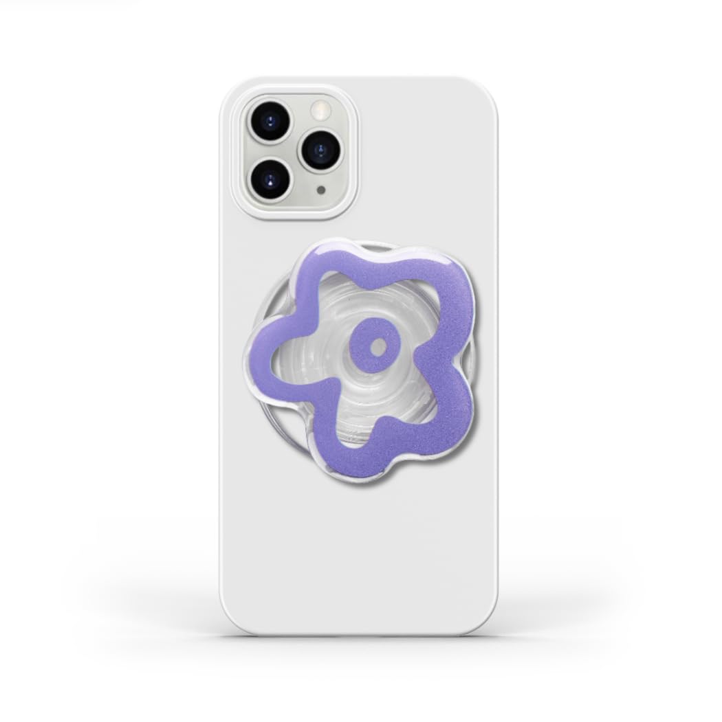 Phone Grip Compatible With Magsafe - Cute Flower Series Transparent Acrylic Collapsible Design Magnetic Phone Grip Include Magne
