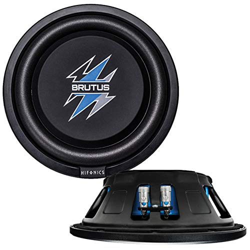 Hifonics Bxs10D4 Brutus Shallow Mount Subwoofer (Black)   10 Inch Subwoofer, 400 Watt, Car Audio System, 2.5 Inch Voice Coils, U