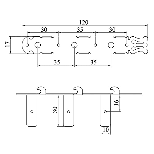 Golden Gate F-2118 Classical Guitar Tuners - 2 Planks (3+3) - Nickel