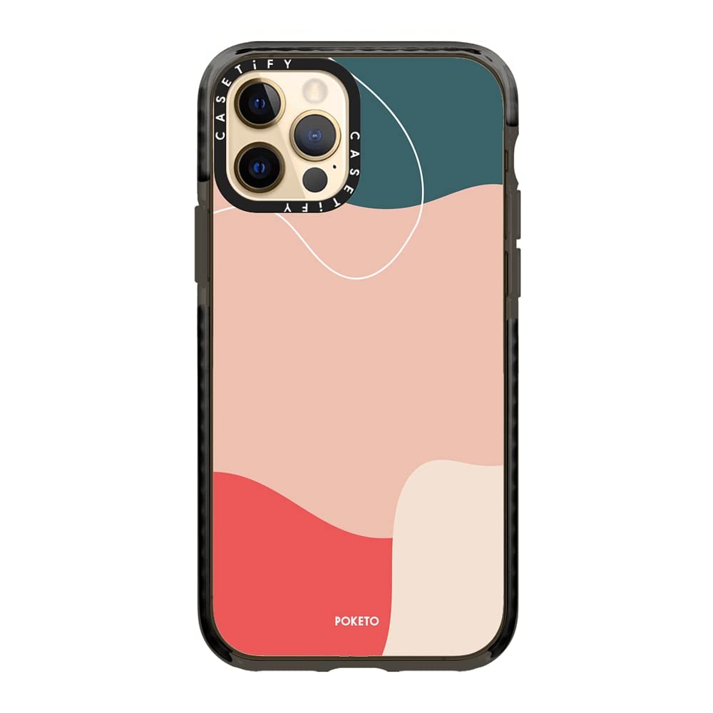 Casetify Impact Case For Iphone 12/ Iphone 12 Pro   Coral Reef   Clear Black