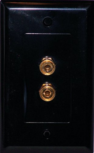 Unique Products Online Black Speaker Wall Plate 2 Post For 1 Speaker   Media Room Series