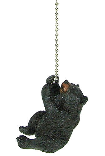 Rustic Black Bear Climbing Ceiling Fan Pull Chain Extender   Lodge Decor