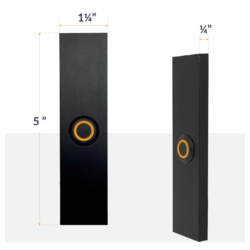 Newhouse Hardware Rectangular Lighted Wired Metal Doorbell Button In Black Bt6Rl, For Doorbell Chime, Buzzer, Or Ringer, Door Be