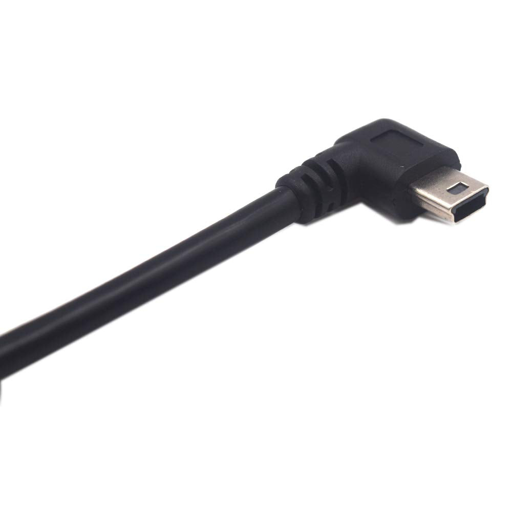 Kework 0.3 Meter Mini Usb Mount, 90 Degree Right Angle Mini Usb Male To Female Flush Panel Mount Extension Cable For Car Truck B
