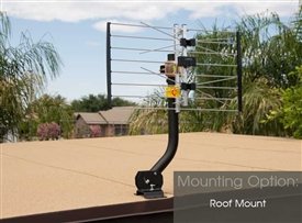 Channel Master CM-3090 Telescoping Antenna Mast Pole, Adjustable Roof Mount, 43.125" x 9" x 4.75", Black