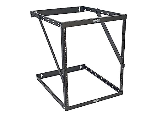 Tripp Lite Expandable 8U/12U/22U Wall-Mount 2-Post Open Frame Rack, 23.5" Deep SRWO8U22DP, Alloy Steel, Black