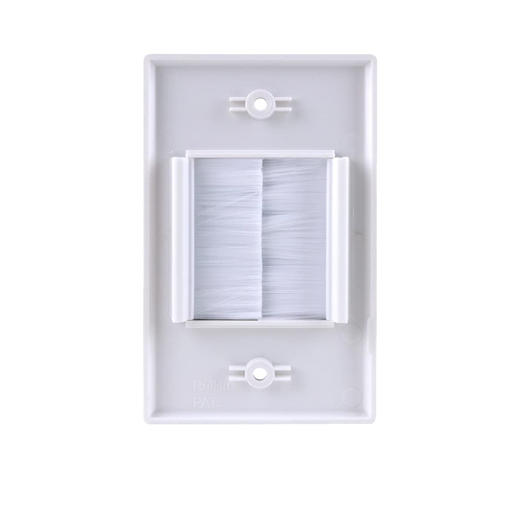 Construct Pro Single Gang Widemouth D  Cor Brush Plate (White Plate W/White Brush)