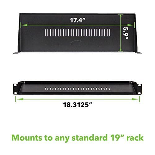 Navepoint Cantilever Server Shelf Vented Shelves Rack Mount 19 Inch 1U Black 10 Inches (250Mm) Deep