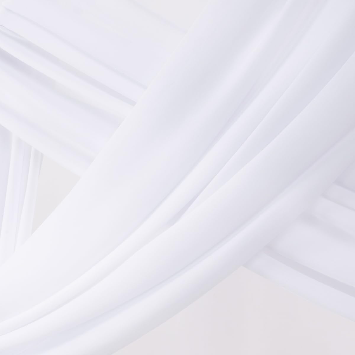 Socomi Wedding Arch Draping Fabric 1 Panel 29'' X 19Ft White Sheer Chiffon Curtain Drapes 6 Yards For Wedding Ceremony Birthday