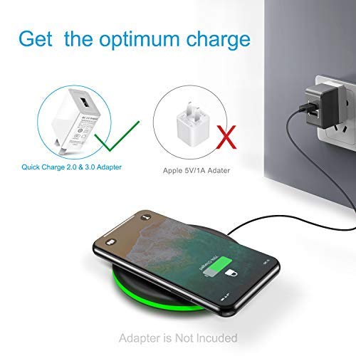 Wireless Charger 10W Qi Fast Wireless Charging Pad,7.5W Compatible With Iphone 11,11 Pro,11 Pro Max,Xs Max,Xr,Xs,X,8,8 Plus,10W