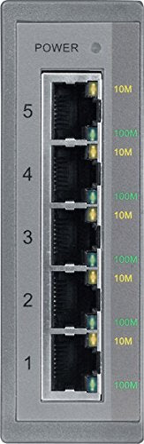 Icp Das Ns 205 10/100 Mbps Speed Unmanaged 5 Port Industrial Ethernet Switch With Din Rail Mount
