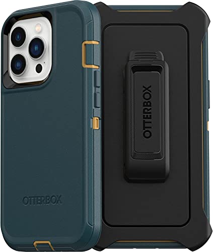 Otterbox Iphone 13 Pro (Only) Defender Series Case   Hunter Green, Rugged & Durable, With Port Protection, Includes Holster Clip