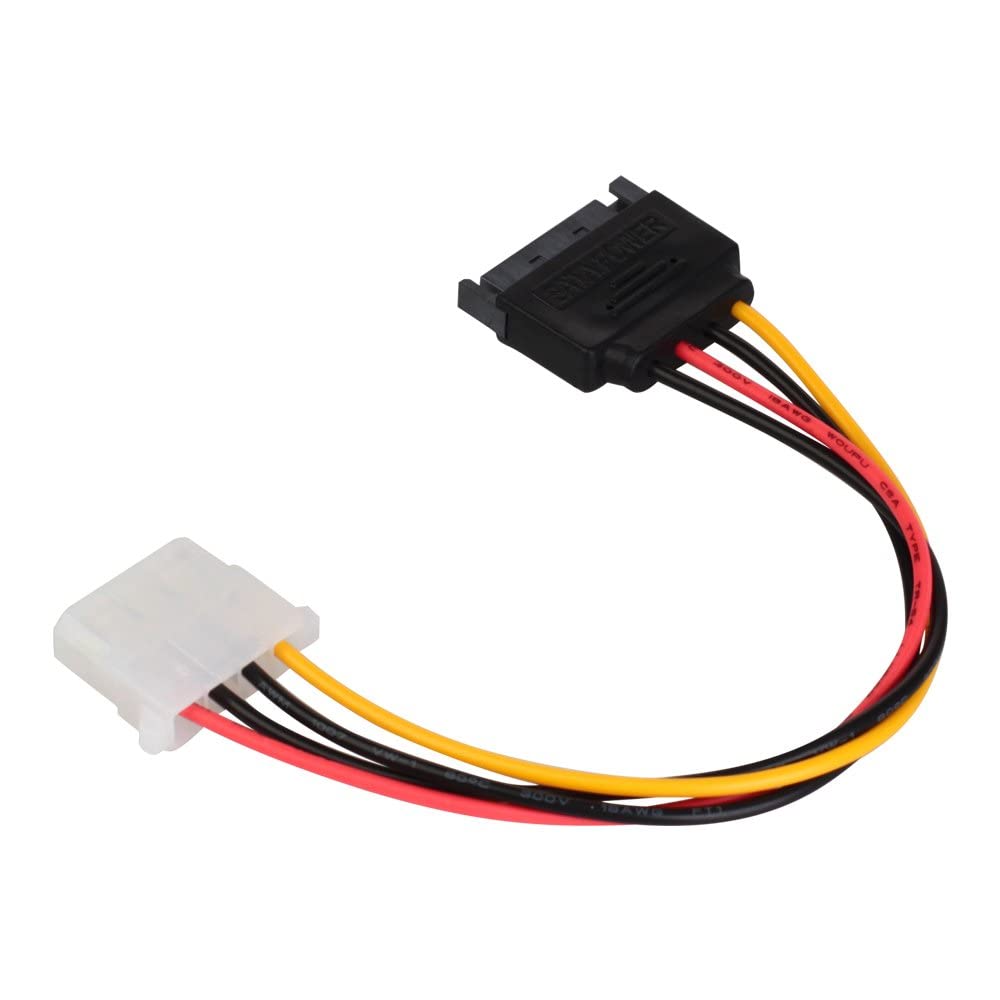 Sata To 4 Pin Power Cable Adapter 3 Pack Sata 15 Pin Male To Molex Lp4 Female Power Cable  7 Inch