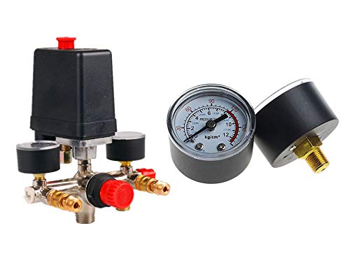 Liyafy 90 120 Psi Air Compressor Pressure Control Switch With Pressure Regulator Gauges Relief Safety Valve Fittings Set