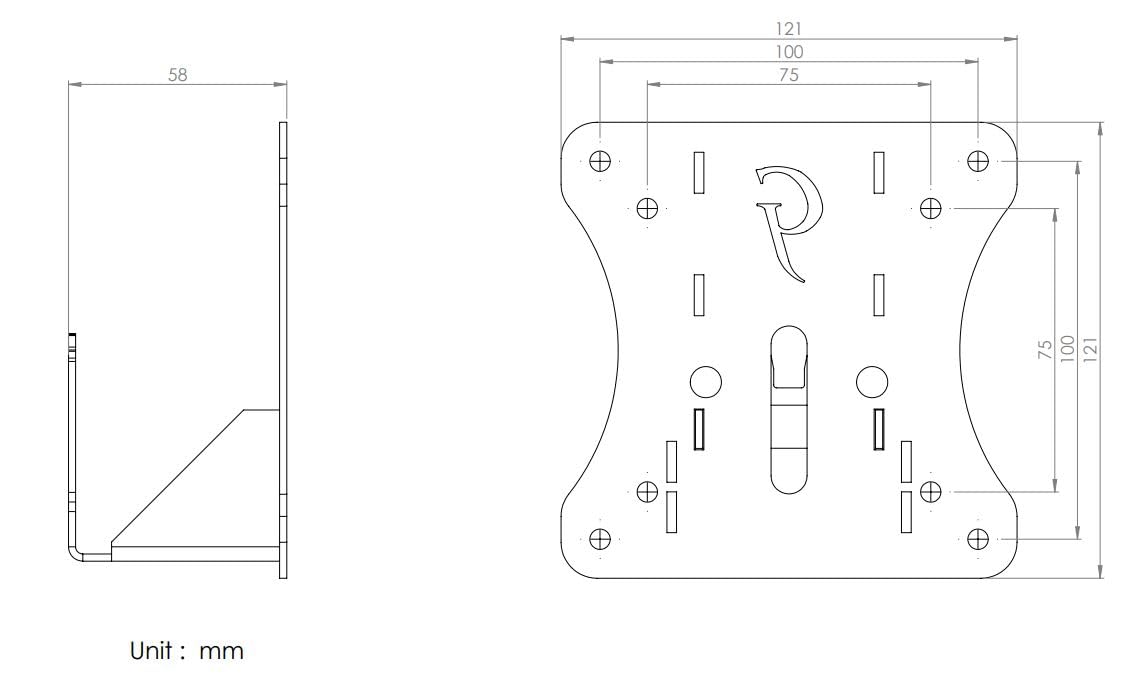 Monitor Arm/Mount Vesa Mount Adapter Compatible With Dell S2317Hj S2316M S2216M S2216H S2316H Se2216H Se2216Hv Se2416H Se2417Hg