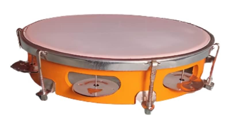 Gosaimusical Dafli Musical Instrument Tambourine Fibre Daffli Hand Percussion Bhajan, Kirtan instrument 10 INCH Tambourine With 