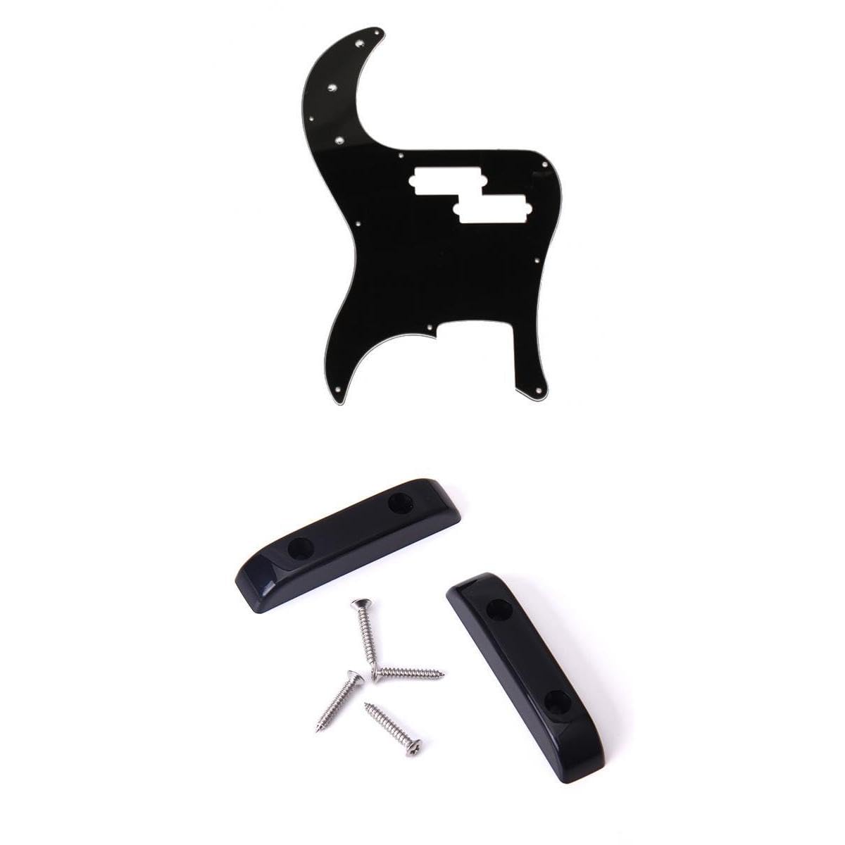 Velura Black 3 Ply Pickguard For Pb Bass+2Pcs Thumb Rest Tug Bar Finger Pull|1 X 3 Ply Pickguard Scratchplate|Pickguards| Guitar
