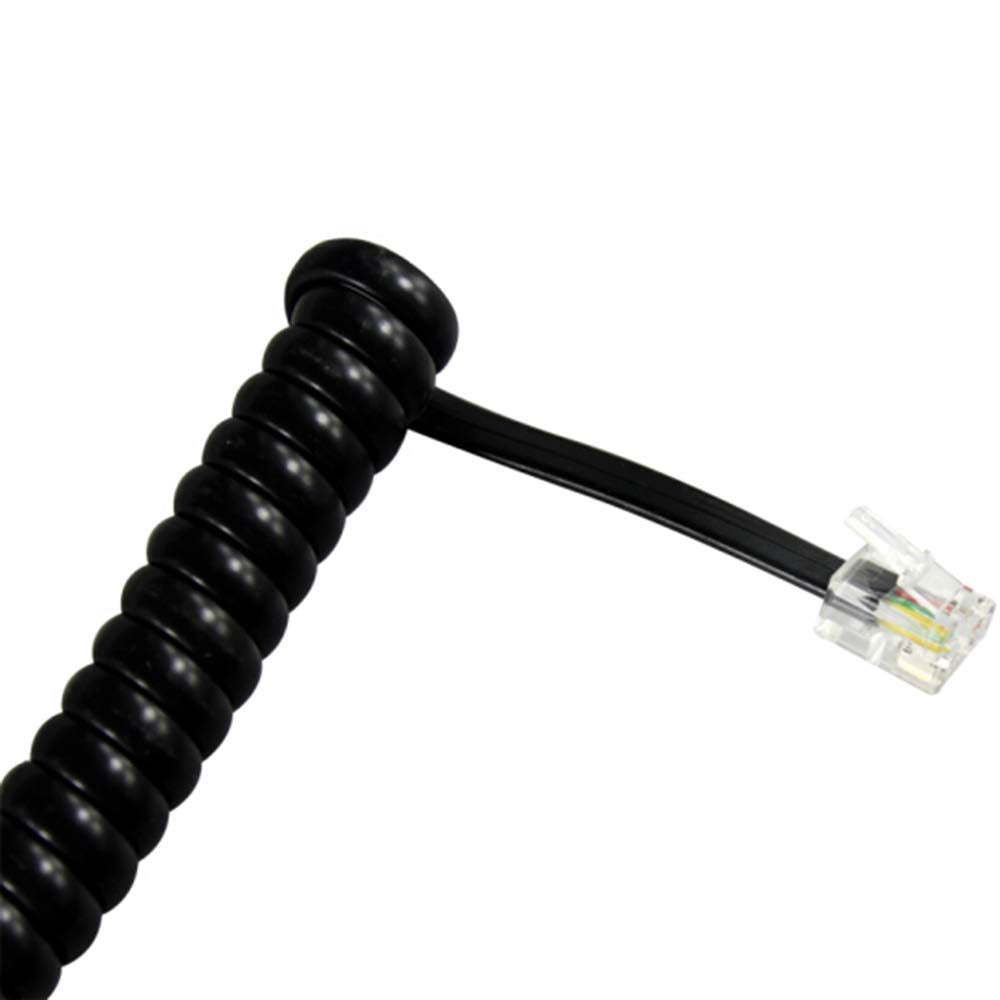 Saisn Telephone Handset Cord Modular Coiled Phone Curly Cable (6 Feet, Black)