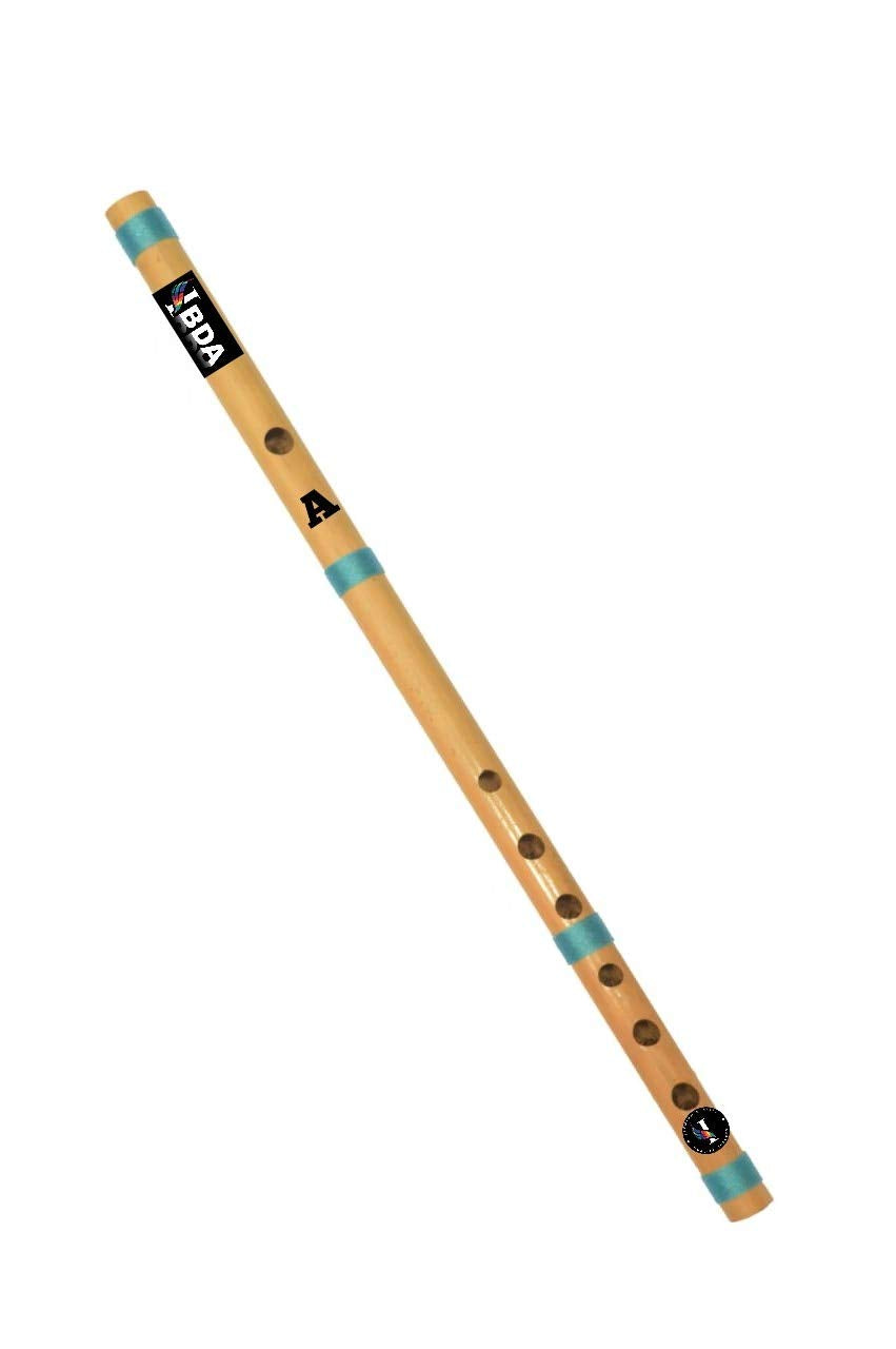 Ibda Handmade Flutes For Professional/Learner/Beginner Sanitized Bamboo Bansuri 19 Inch. Go Vocal For Local (48Cm) (A Scale)