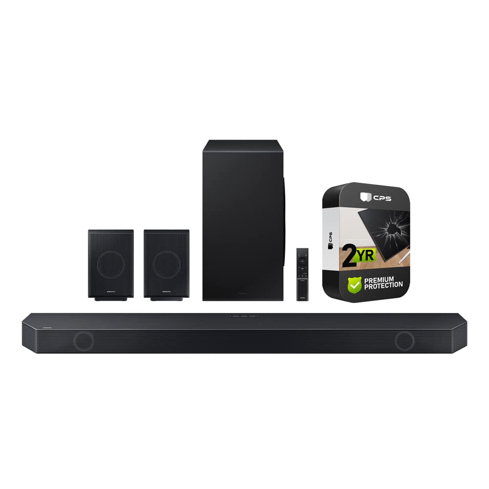 SAMSUNG HW-Q990C 11.1.4 ch. Wireless Dolby Atmos Soundbar and Rear Speakers Bundle with 2 YR CPS Enhanced Protection Pack
