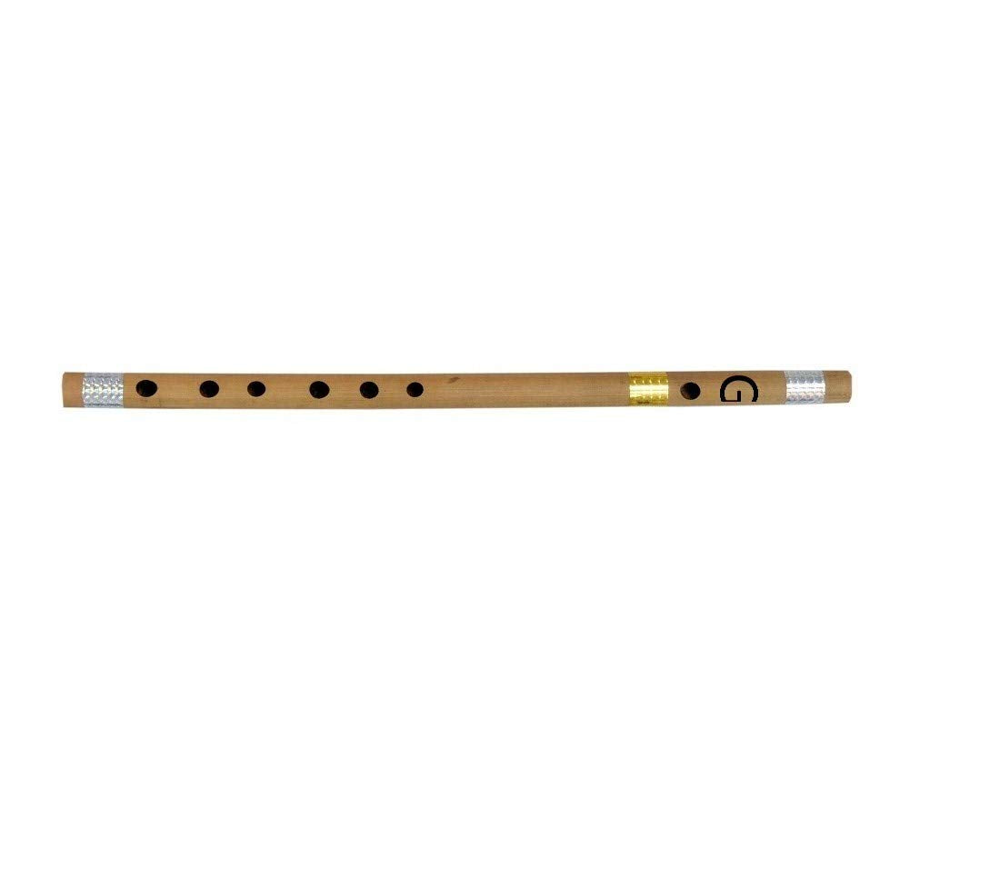 Ibda Flute Bamboo Bansuri 48Cms With Gold Colour And Silver Colour Tape For Beginner Natural Bamboo Go Vocal For Local For Learn