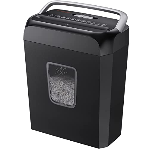 Bonsaii Paper Shredder, 5 6 Sheet Crosscut Shredder For Home Use, 3.4 Gals Wastebasket