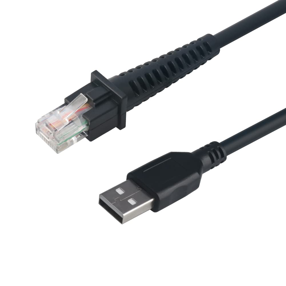 Usb Cable Coiled 3 Meter, Type A Usb To Rj45 Barcode Scanner Cable For Datalogic Gd/Gm/Qd/Qm Series Gd4330 Gd4430 (3M / 9Ft Coil