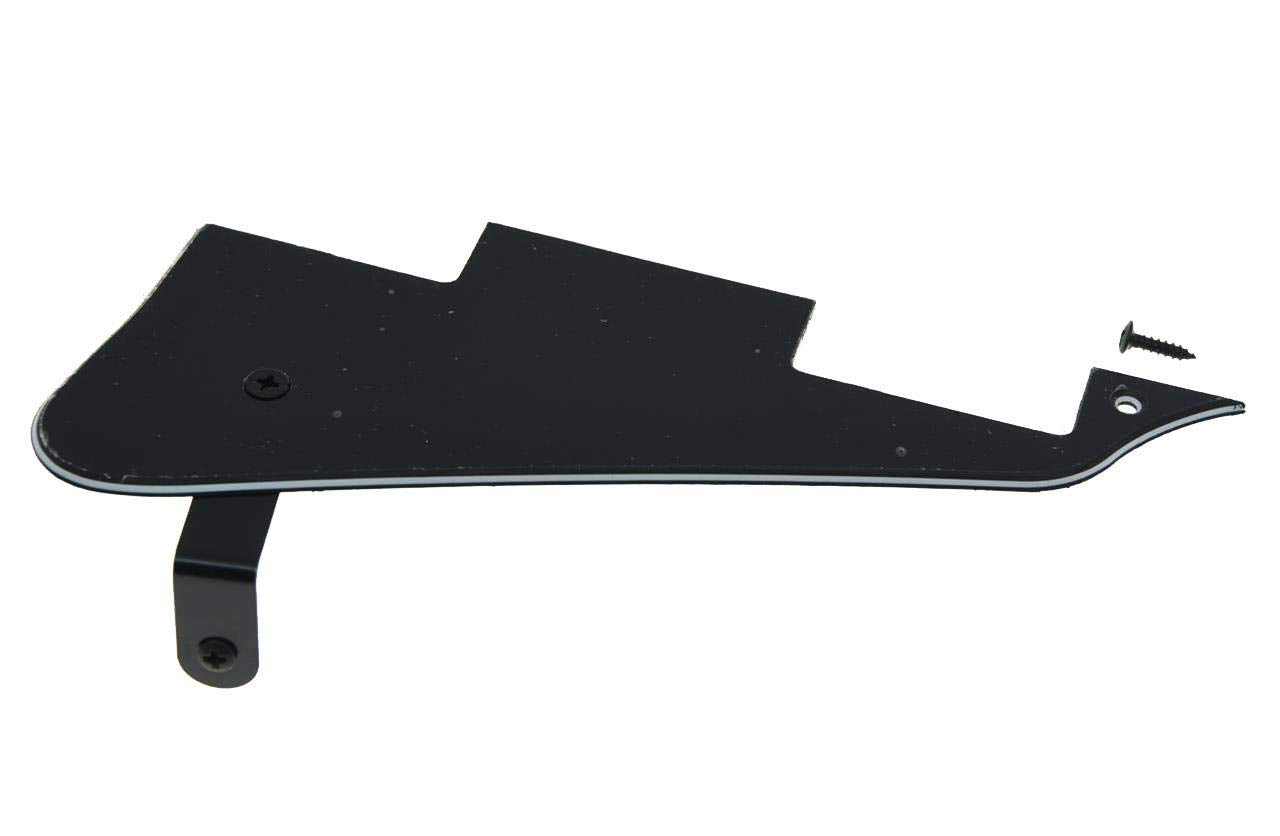 Kaish Black 3 Ply Lp Guitar Pickguard With Black Bracket For Epi Les Paul