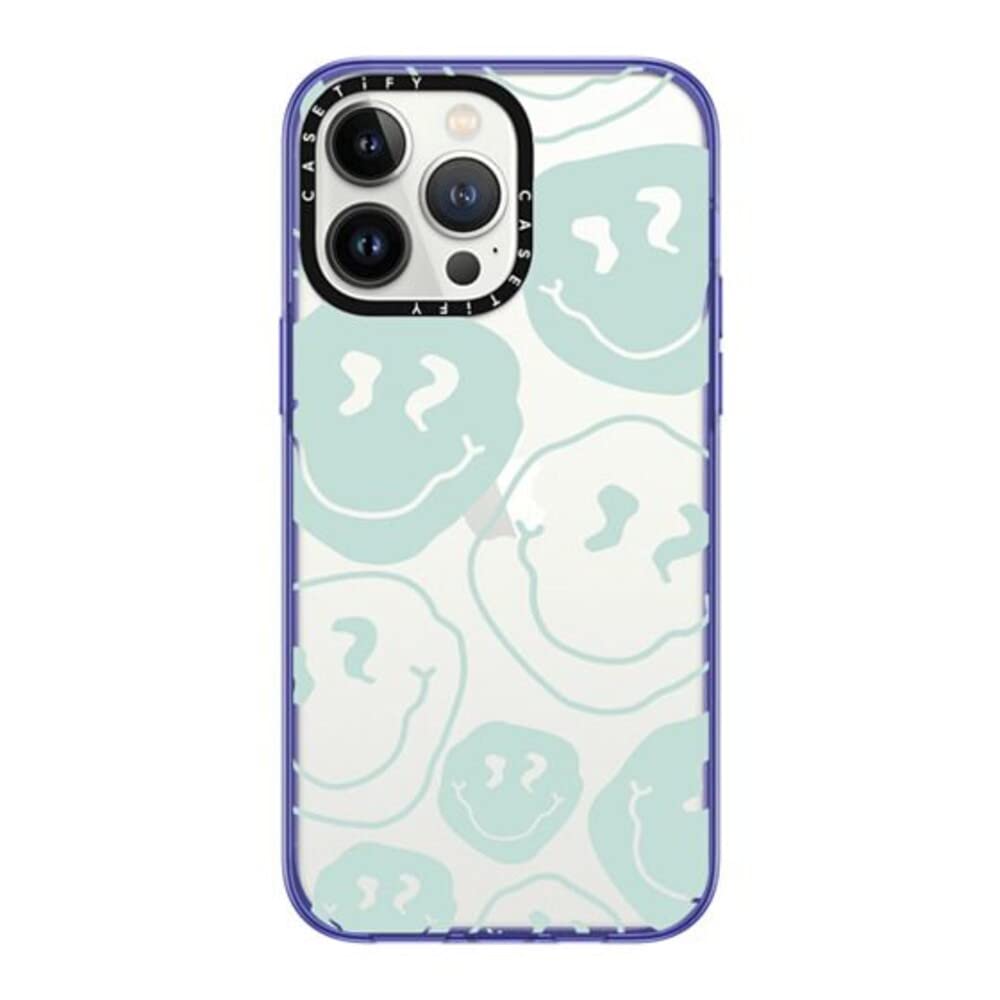 Casetify Compact Iphone 14 Pro Max Case [2X Military Grade Drop Tested / 4Ft Drop Protection]   Aqua Transparent   Peri Purple