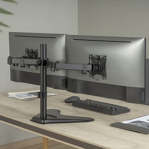 Jin Office Dual Monitor Stand | Fits 1332 Inch Monitor, 10Kg Weight Capacity Per Screen |Height Adjustable Monitor Arm, 3 Year 
