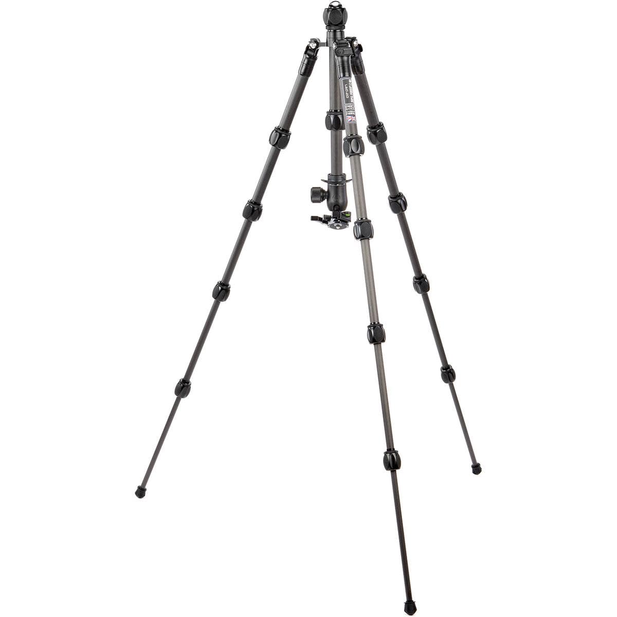 3 Legged Thing Pro Range 2.0 Leo 2.0 Kit Carbon Fibre Travel Tripod System   Adjustable Camera Tripod With 3 Detachable Legs For Monopod Conversion   Darkness Matte Black (Leokitdark2)