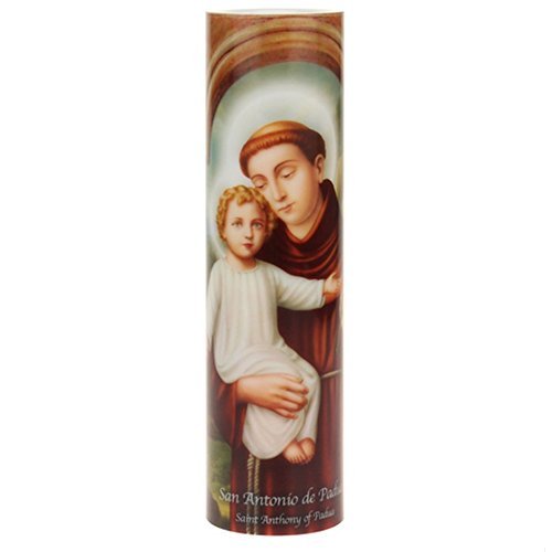 The Saints Collection Saint Anthony Led Flameless Devotion Prayer Candle, Religious Gift, 6 Hour Timer For More Hours Of Enjoyme