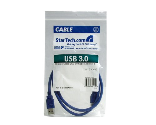 Startech.Com 3 Ft. (0.9 M) Usb 3.0 To Micro B Cable   Superspeed Usb 3.0 5Gbps   Shielded Usb A To Usb Micro B   Blue   Usb 3.0