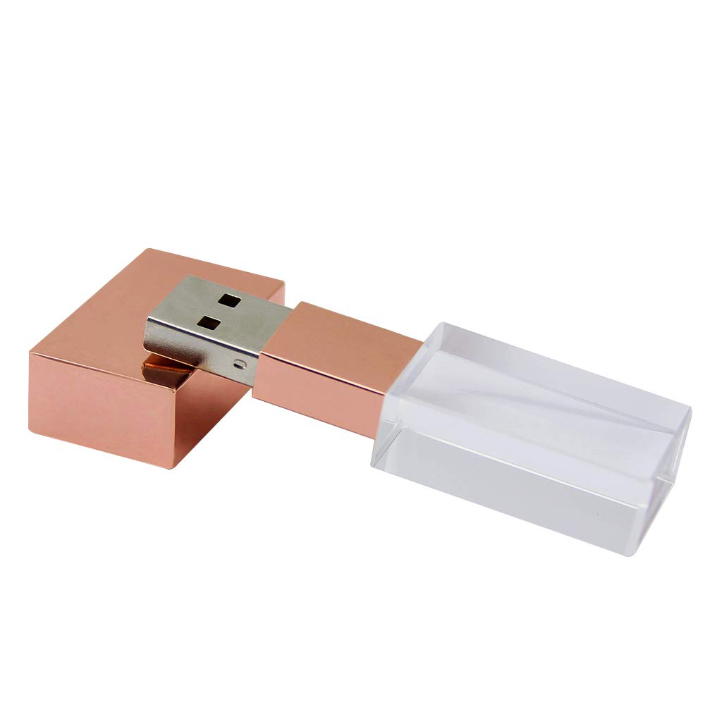 32Gb Usb 2.0 Flash Drive, Firstmemory Crystal Transparent Genuine Pen Drive Led Light Memory Stick Waterproof Wedding Gift Thumb