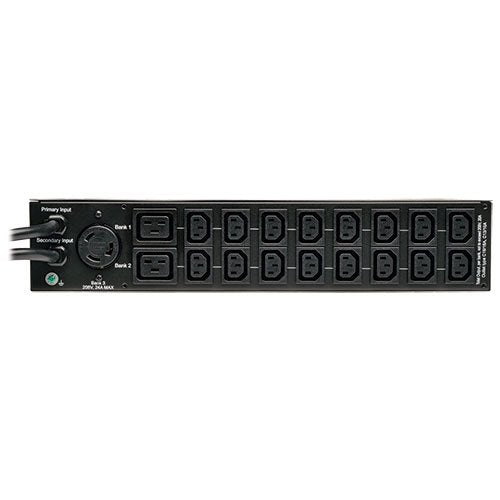 Tripp Lite Metered Pdu With Ats, 30A, 19 Outlets (16 C13, 2 C19 & 1 L6 30R), 208V, 2 L6 30P, 2U Rack Mount Power, Taa (Pdumh30Hv