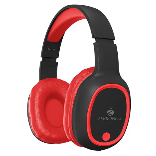Zebronics Thunder Bluetooth 5.3 Wireless Over Ear Headphones With 60H Backup, Gaming Mode, Dual Pairing, Enc, Aux, Micro Sd, Voi