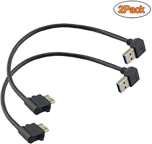 Seadream 2Pack Down Angled Usb 3.0 A Male To Angled Micro B Male Adapter