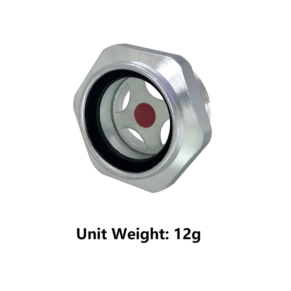 Air Compressor Sight Glass 1/2Inch Npt Male Thread Aluminum Alloy Hex Oil Sight Glass Window Oil Liquid Level Gauge For Air Comp