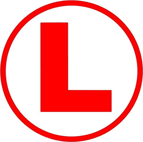 Careflection L Board Learning Driver Car Decal Sticker (Red, 19.5 X 19.5 Cm)  Pack Of 2
