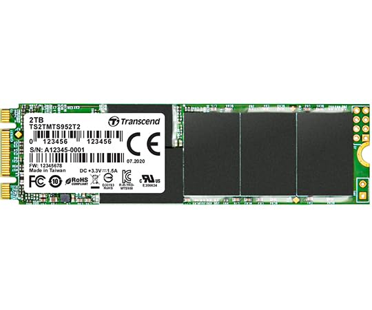 Transcend SSD TS2TMTS952T2 2TB M.2 2280 SATA3 B+M Key 3D TLC BiCS4 Bulk Pack