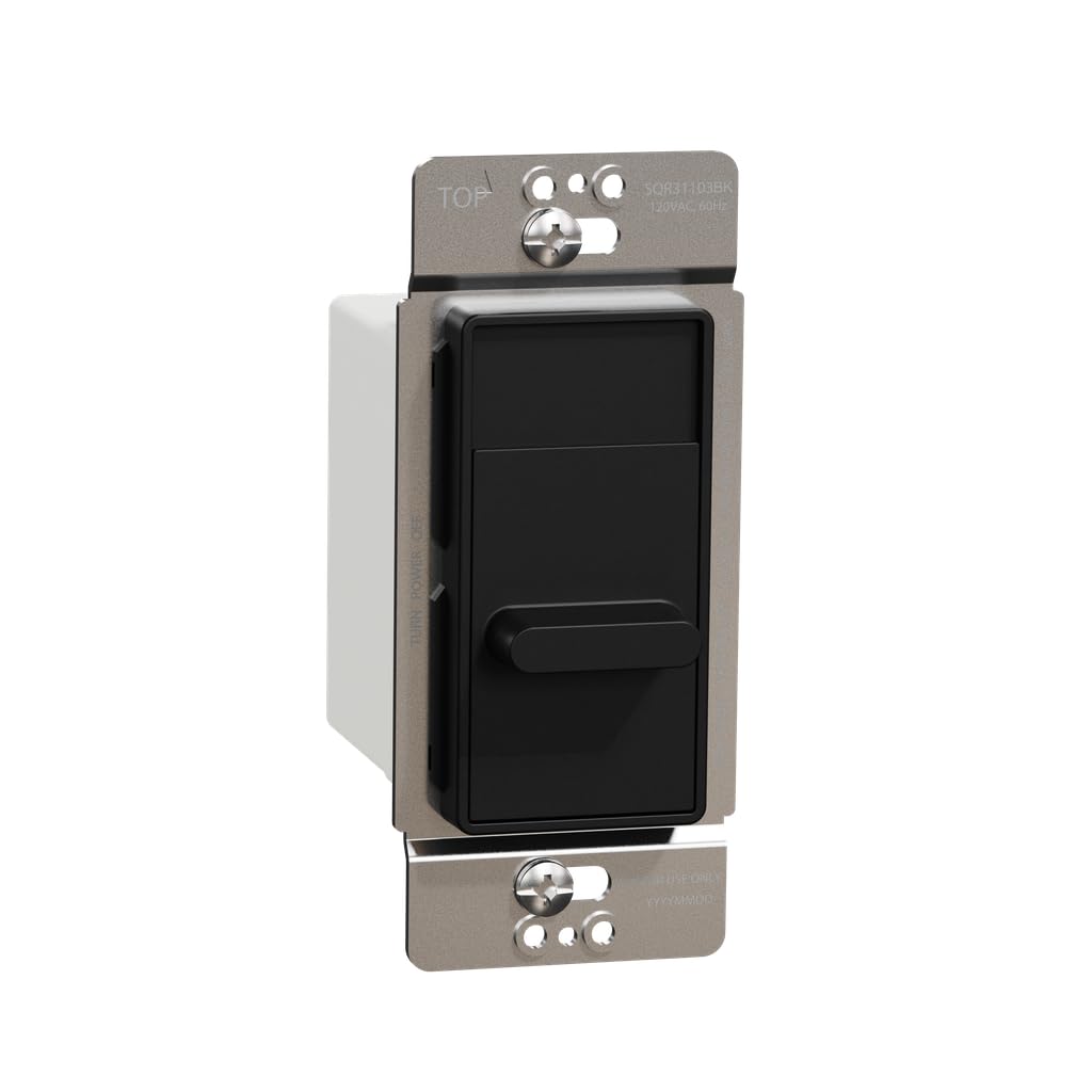 Square D by Schneider Electric Square D X Series 3 Speed Ceiling Fan Slide Control, Single Pole 2.5 Amps, Matte Black (SQR31103B