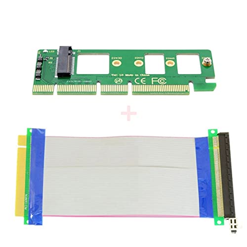 Nfhk Ngff M Key Nvme Ahci Ssd To Pci E 3.0 16X X16 Vertical Adapter With Cable Male To Female Extension
