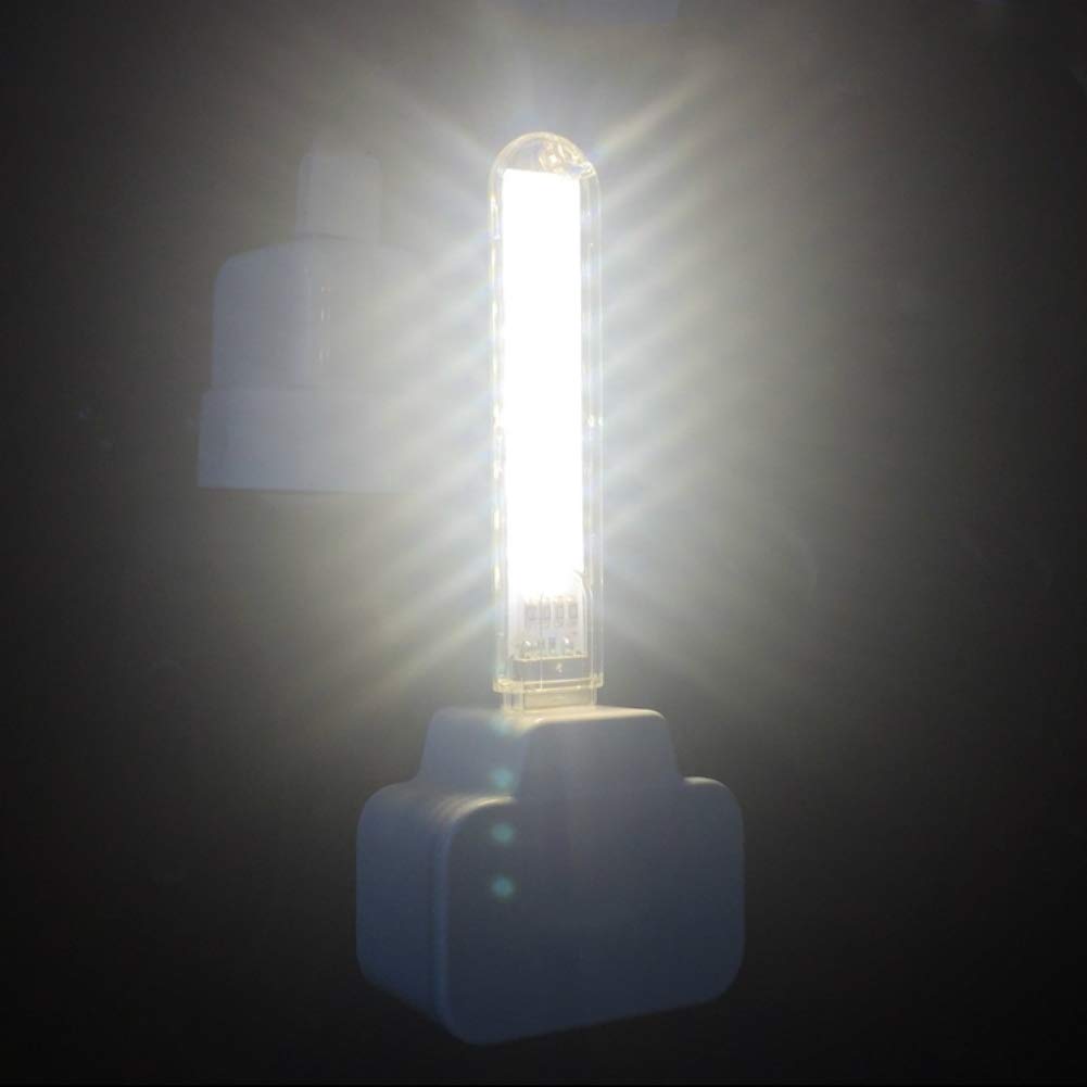 VOKARO USB Night Light Stick JQ-NL 8-LED Plastic White Portable (8-Pack)