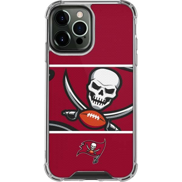 Skinit Clear Phone Case Compatible With Iphone 13 Pro Max   Officially Licensed Nfl Tampa Bay Buccaneers Zone Block Design
