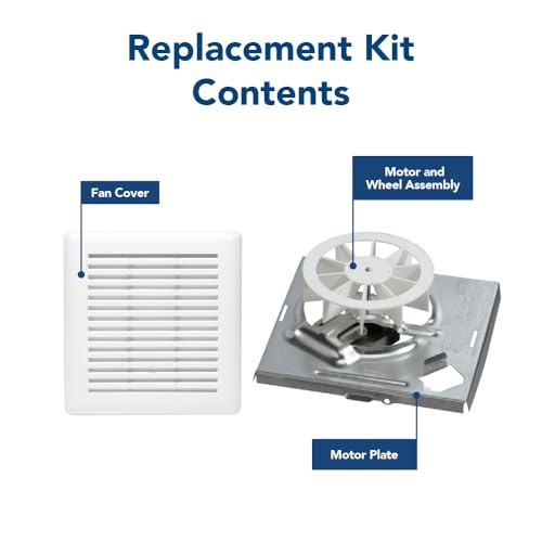 Broan Nutone Genuine Bath Fan Replacement Motor And Cover Kit, 50 Cfm, 4.0 Sones
